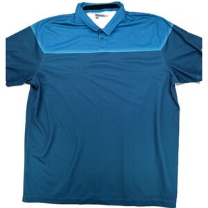 Nike Golf Men's Dri Fit Tour Performance Polo Shirt Striped Blue Size XXL